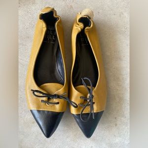 Lili Mill yellow and black flats Sz 36 leather